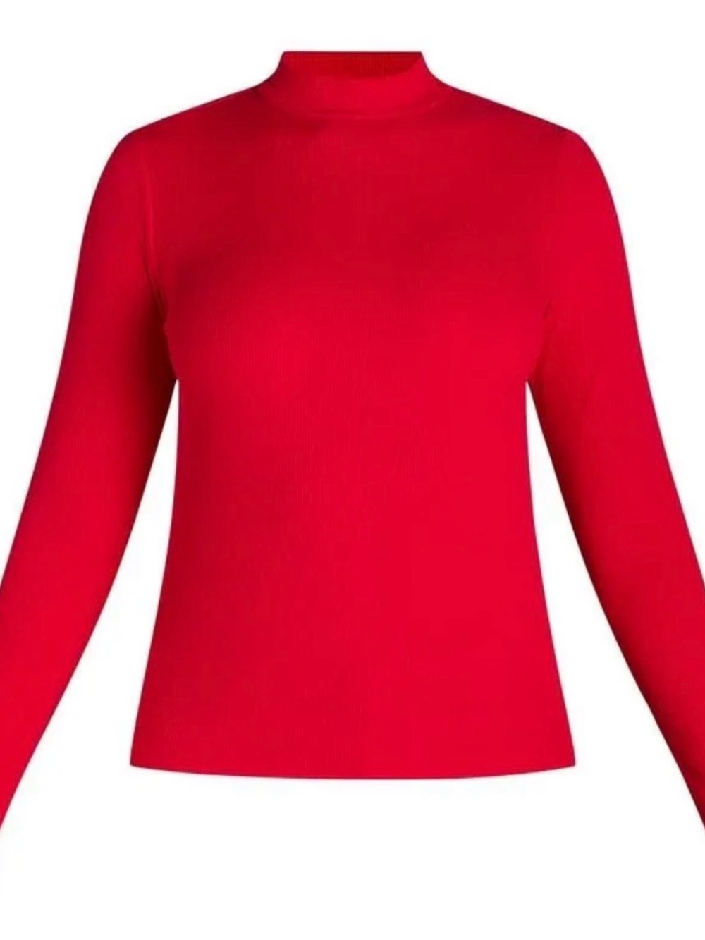 No Boundaries Red Mock Neck Long Sleeve Top